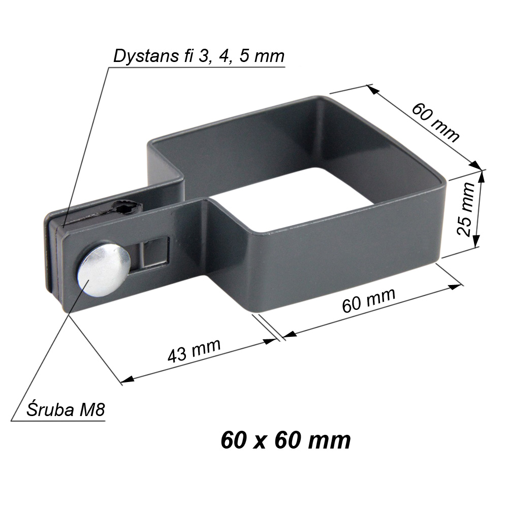 Obejma słupka końcowa 60x60