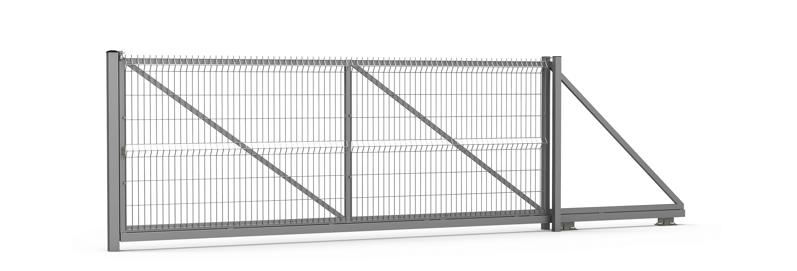 Brama panelowa przesuwna 4m OC + RAL